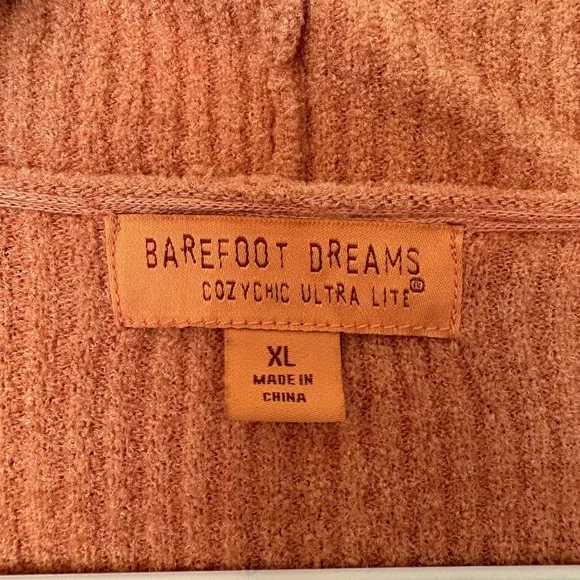 Barefoot Dreams CozyChic Ultra Light Hooded Cardigan Women's Size XL - Picture 4 of 6